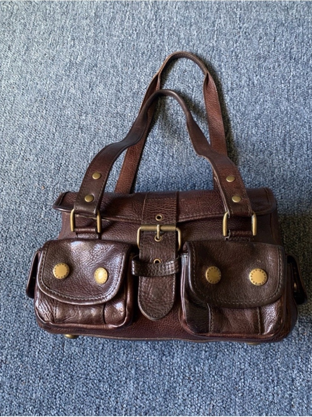 Barbour Brown Leather & Leather Multi Pockets Classic Country Shoulder Bag